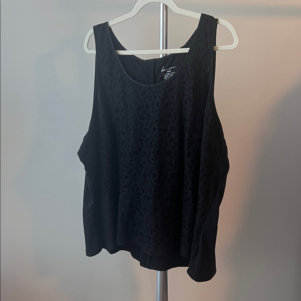 Lane Bryant Black Sleeveless Lace Tank